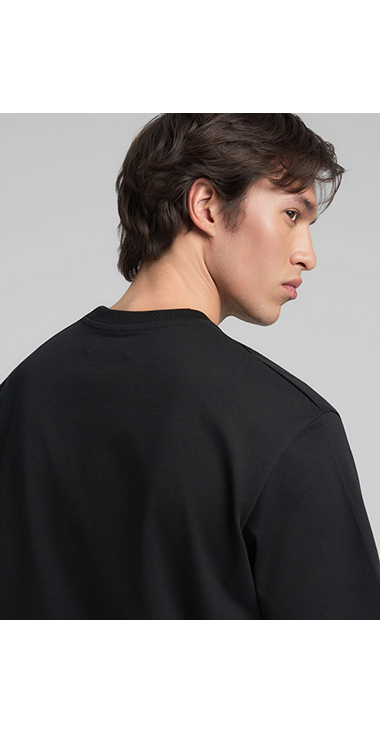 リラックスフィット Ｒロゴ ヘビーコットンジャ－ジーTシャツ 詳細画像 ブラック 7